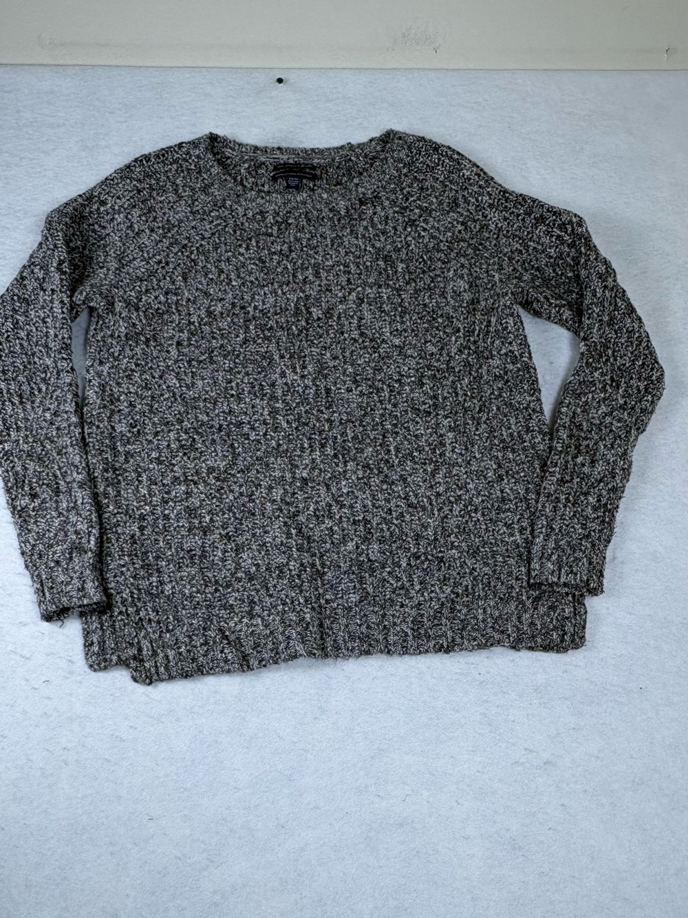 American Eagle Outfitters Marled Dark Gray Crewneck Sweater